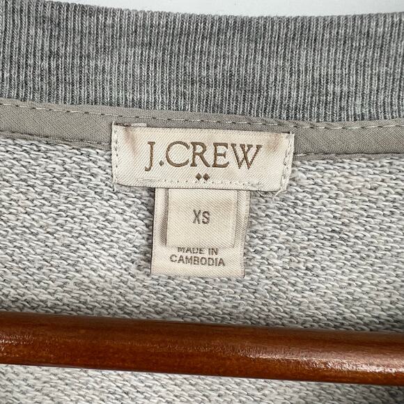 J. Crew Factory gray foil zebra gray pullover sweatshirt french terry size XS - Picture 5 of 7